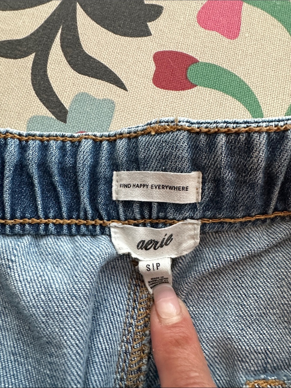 aerie Light Blue High-Waist Denim Shorts - Picture 4 of 4